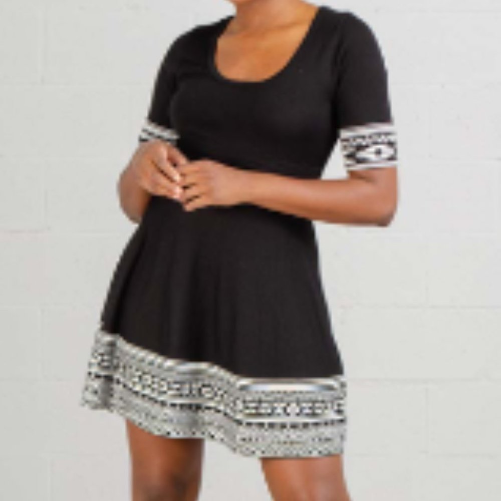 Nina Leonard Black and White 3/4 sleeve SZ XL